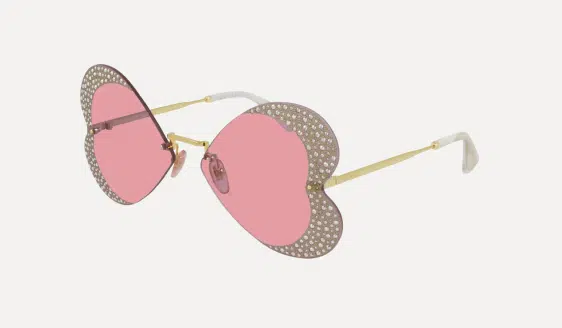 Gucci - Gg0897S - Heart Pink Lens Sunglasses